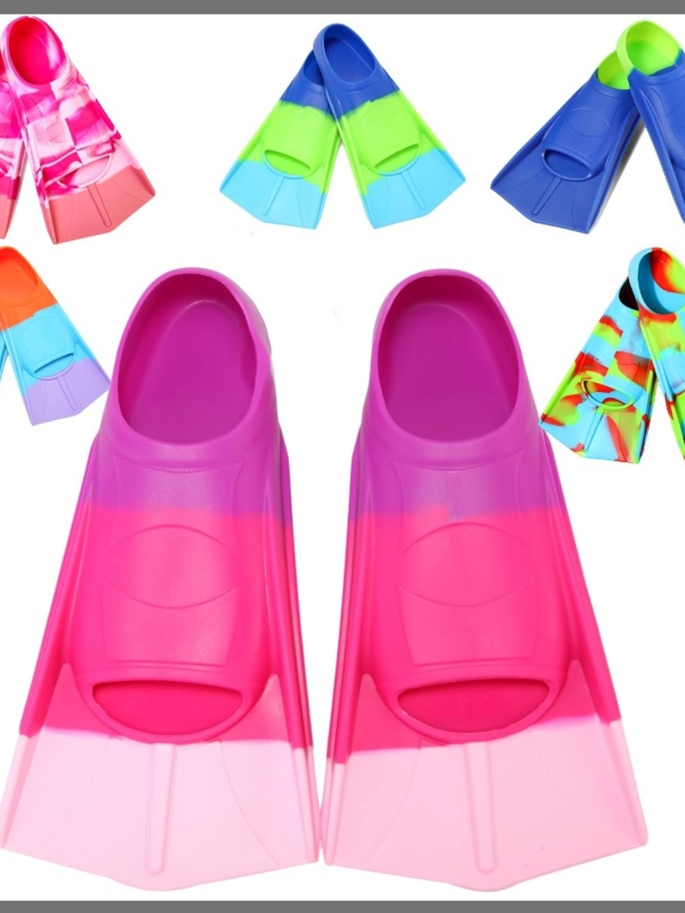 ~Fanwill Kids Swim Fins,Short Fins Swimming Flippers for Lap Swimming